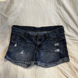 Old Navy Dark Blue Distressed Jean Shorts